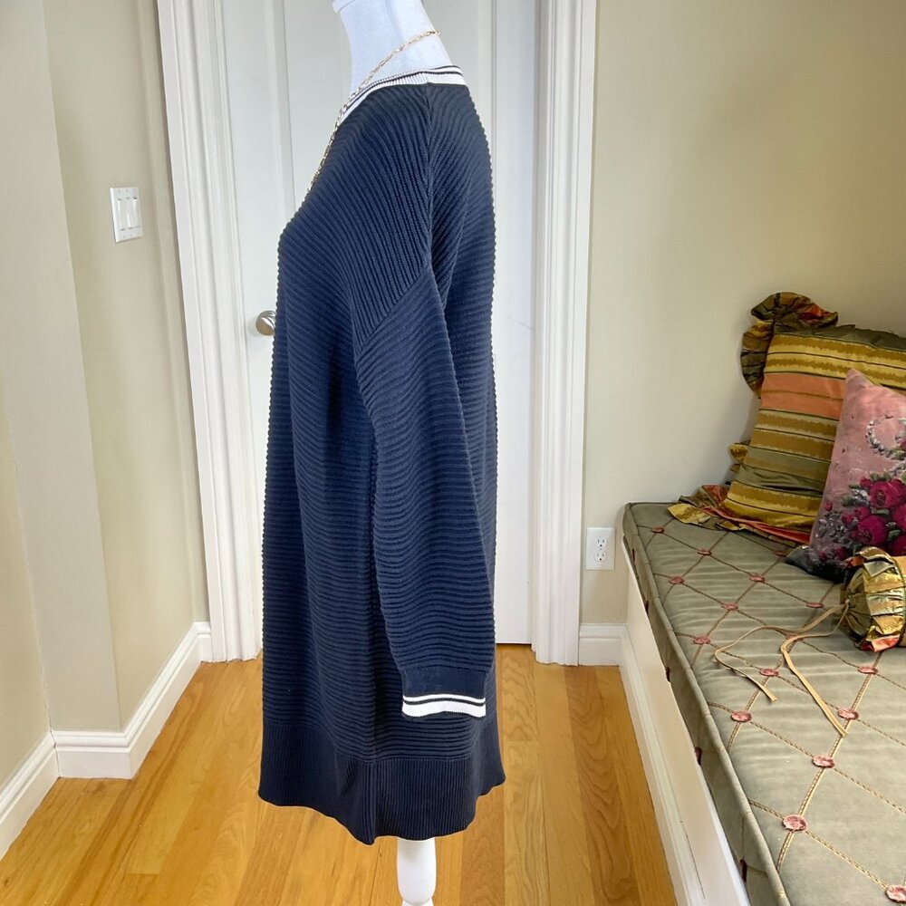 Barbour Dress Knit Cotton Blue White Coastal (8) - Picture 3 of 8